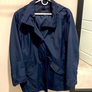 Lands End Navy Blue Rain Coat